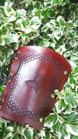 Handcrafted Leather Bracer - Oak Leaves
