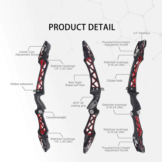 Nika ET11 25" Recurve Riser - Two Tone - Right Handed