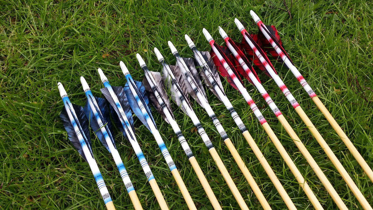 Premium wooden arrows - traditional and longbow archery