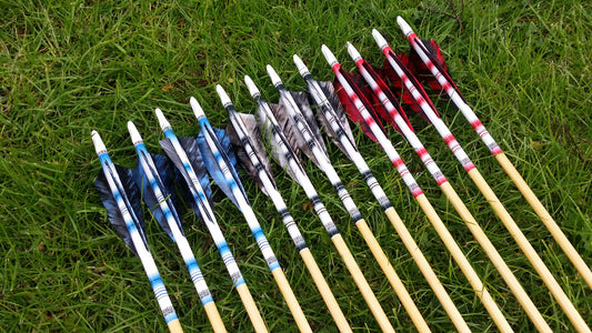 Premium wooden arrows - traditional and longbow archery