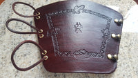 Handcrafted Leather Bracer - Standard - Nature stamps
