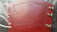Handcrafted Leather Bracer - Standard - Dragon/Hammer stamps
