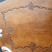 Handcrafted Leather Bracer - Standard -  Oak Leaf stamps