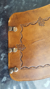 Handcrafted Leather Bracer - Standard -  Oak Leaf stamps