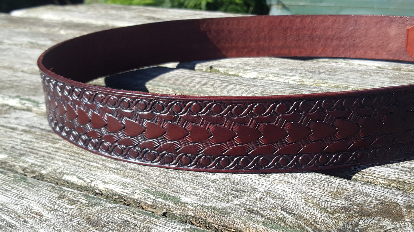 Leather Belt - Arrow Design