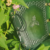 Handcrafted Leather Bracer - Oak Leaves