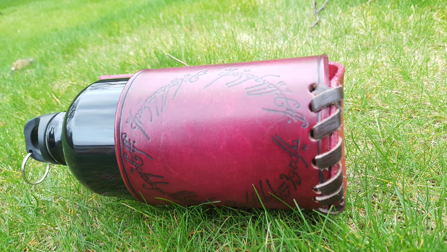 Hand Made Leather Bottle / Drinks Carrier - Lord of the Rings