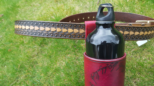 Hand Made Leather Bottle / Drinks Carrier - Lord of the Rings