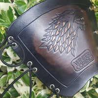 Handcrafted Leather Bracer - Game of Thrones - House Stark