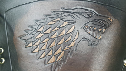 Handcrafted Leather Bracer - Game of Thrones - House Stark