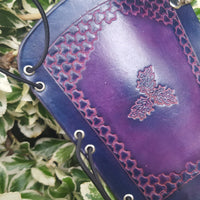 Handcrafted Leather Bracer - Oak Leaves