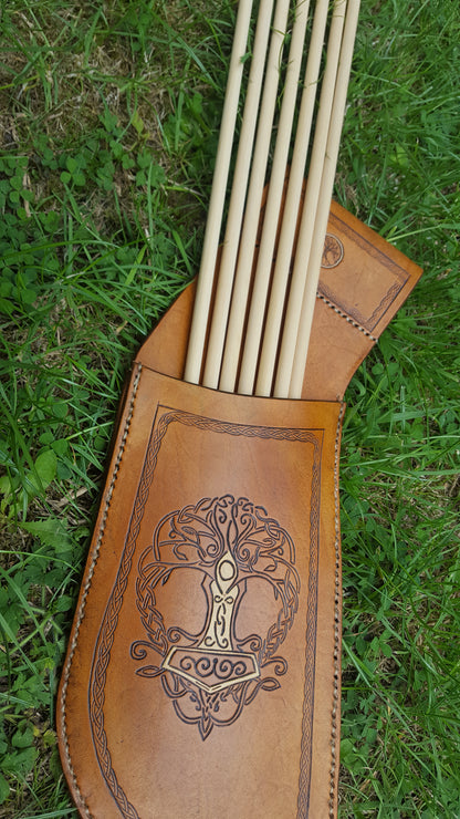 Side Hip Quiver - Tree of Life with Mjolnir