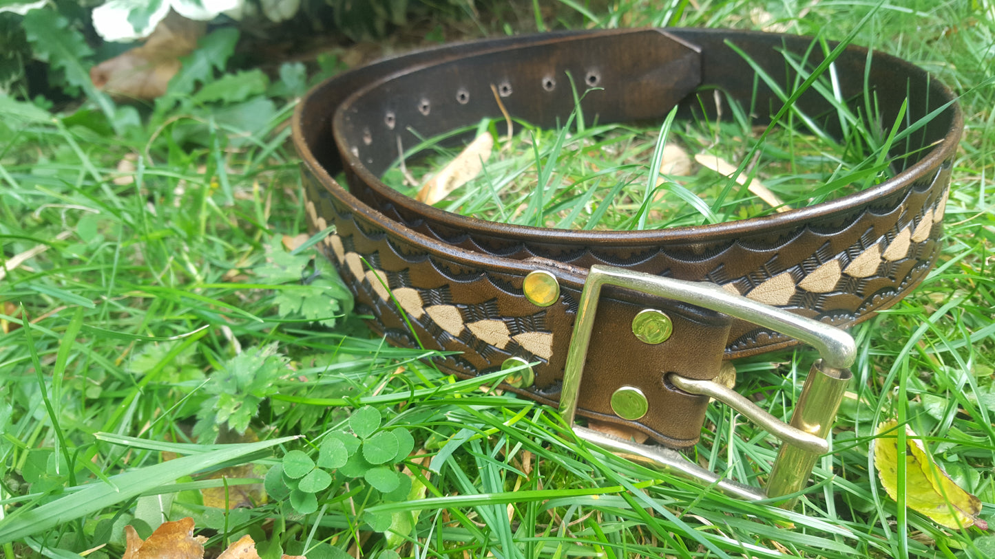 Leather Belt - Arrow Design