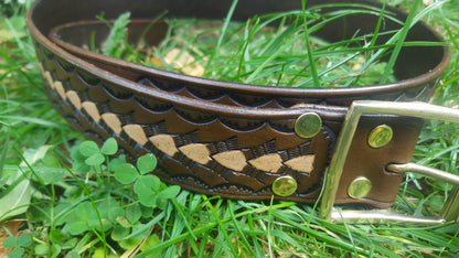 Leather Belt - Arrow Design